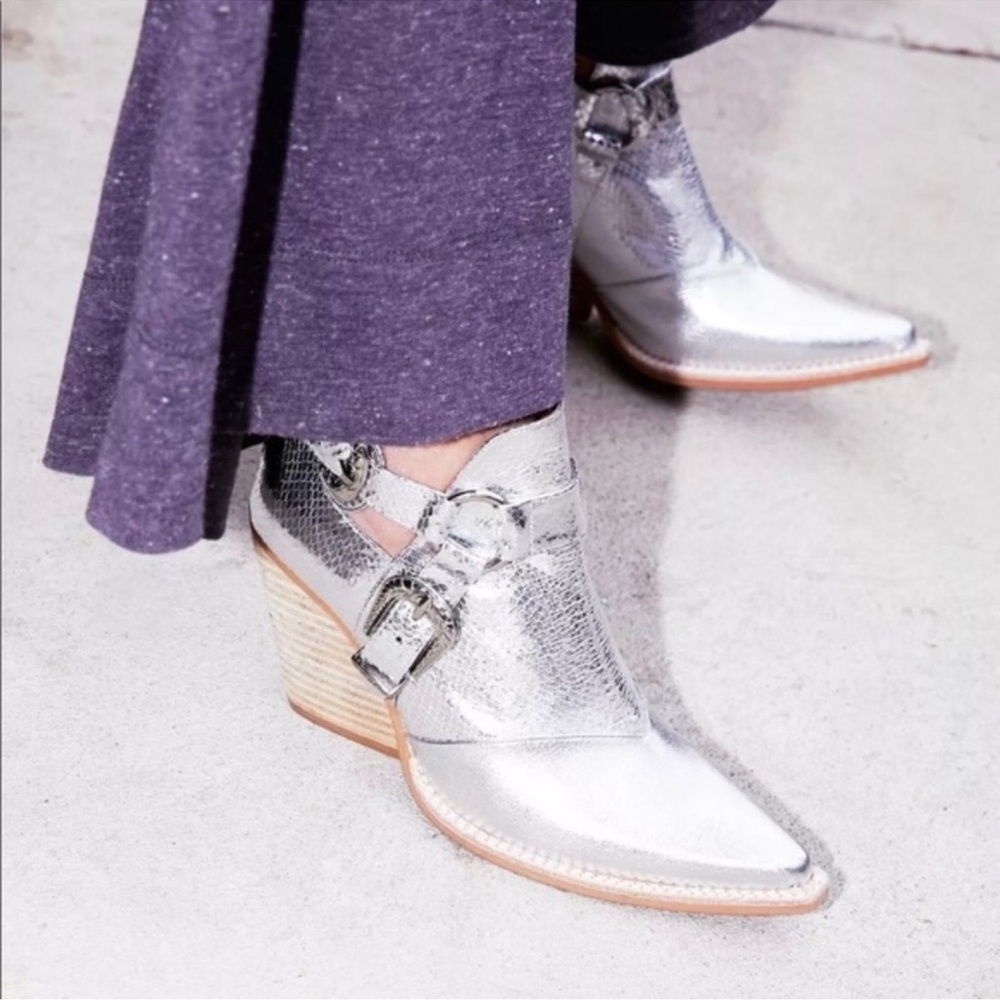 Jeffrey Campbell Silver Cowgirl Boots